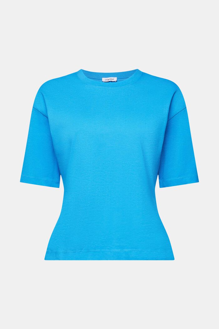 Pyöreäpäänteinen tyköistuva T-paita, BLUE, detail image number 6