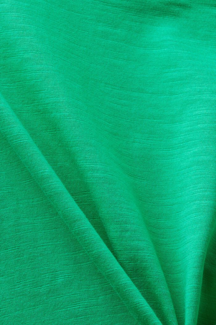 Pyöreäpäänteinen slub-T-paita, GREEN, detail image number 4