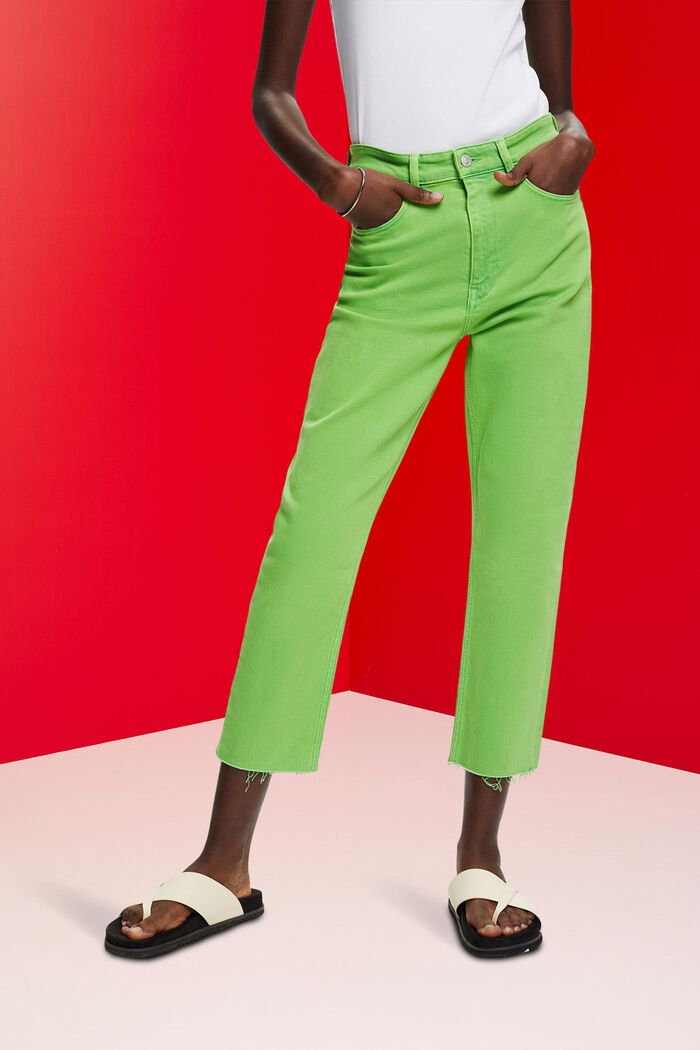 Vajaapituiset hapsulahkeiset housut, GREEN, detail image number 0