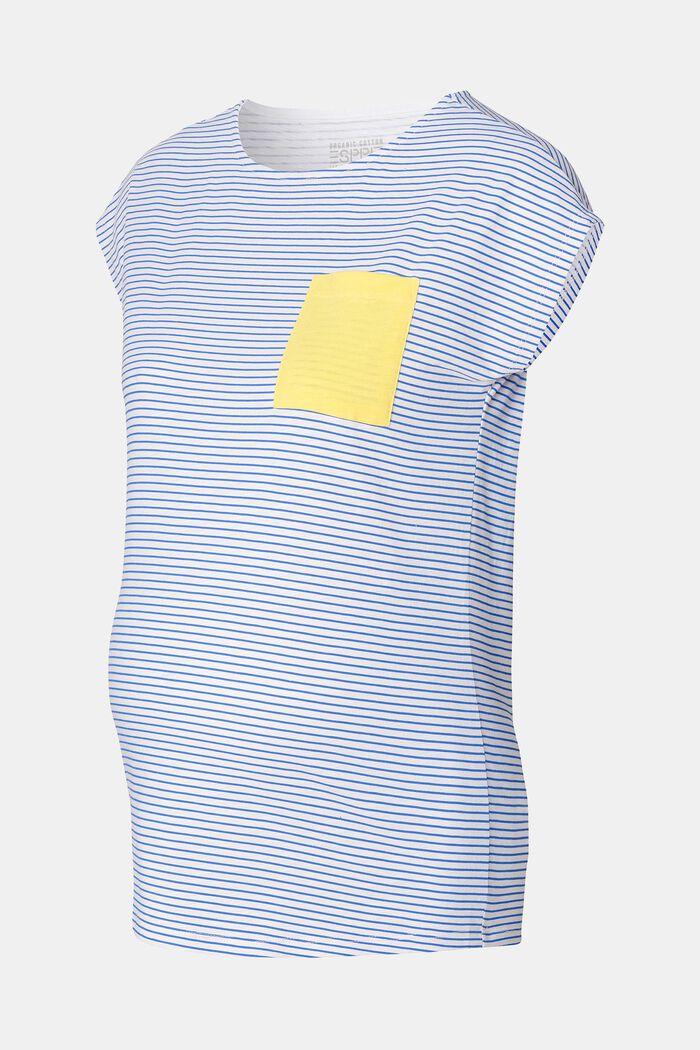 Raidallinen T-paita luomupuuvillaa, SHIRT BLUE, detail image number 4
