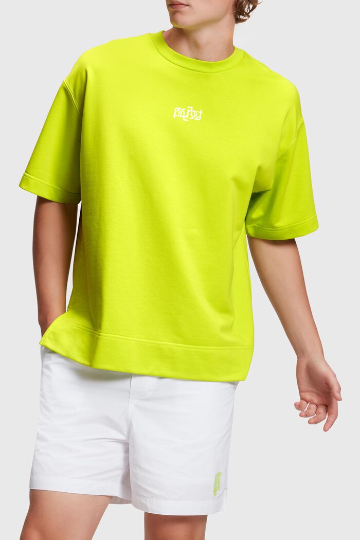 Relaxed Fit -collegepaita neonprintillä, LIME YELLOW, detail image number 0