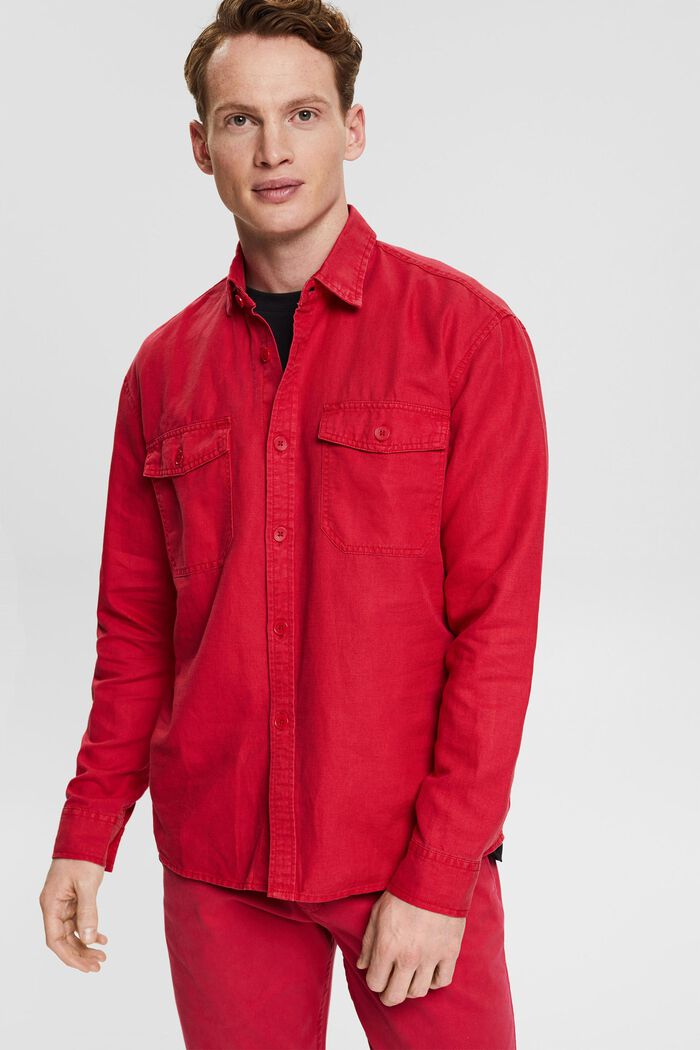 Pellavasekoitetta: oversize-paita, RED, detail image number 0