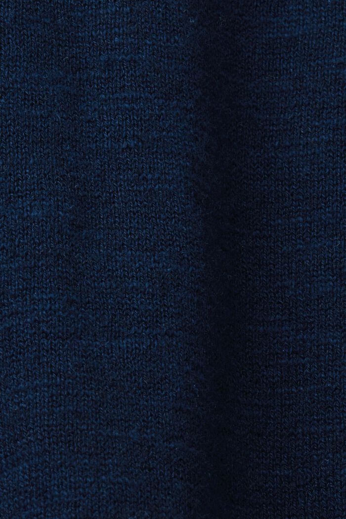Puuvilla-pellavasekoitteesta valmistettu pusero, jossa pyöreä pääntie, NAVY, detail image number 5