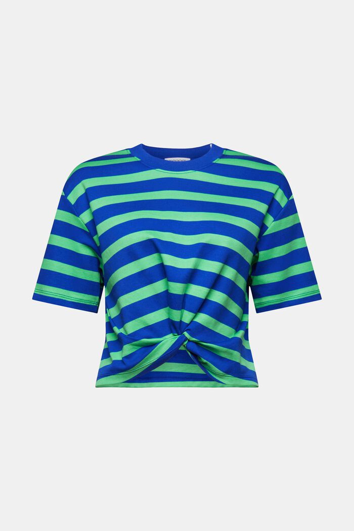 Raidallinen, kierresomisteinen t-paita, BRIGHT BLUE, detail image number 6