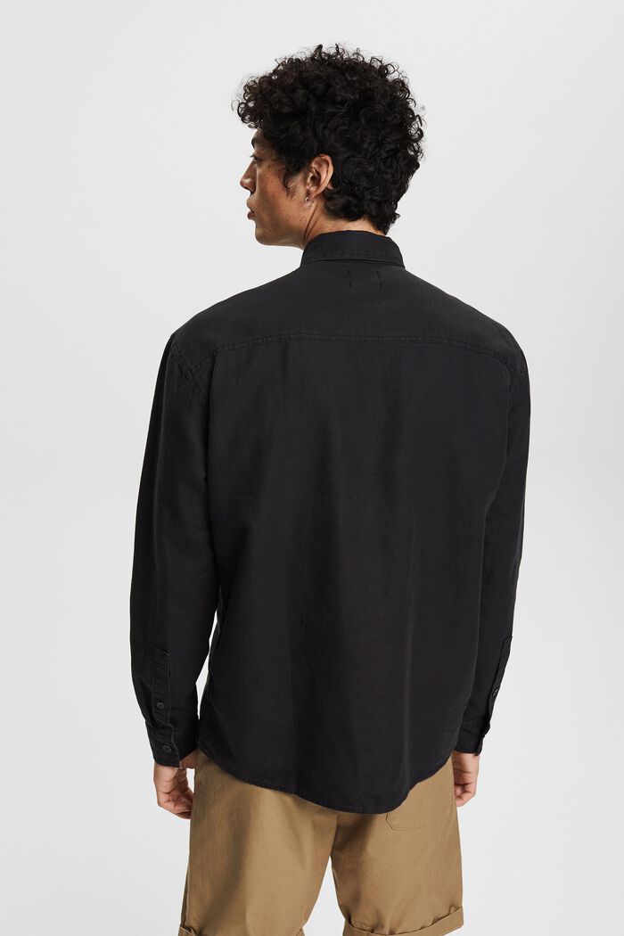 Pellavasekoitetta: oversize-paita, BLACK, detail image number 3