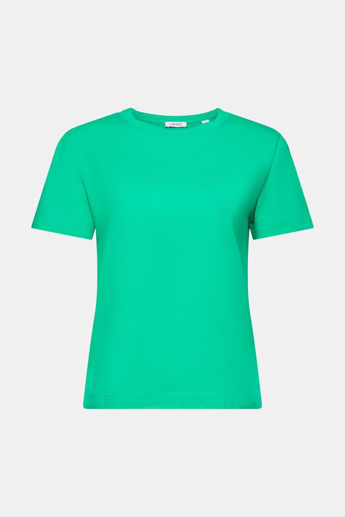 T-paita puuvillaa, pyöreä pääntie, GREEN, detail image number 5