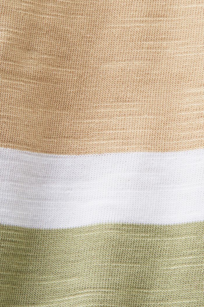 Raidallinen jersey-t-paita, 100 % puuvillaa, SAND, detail image number 5