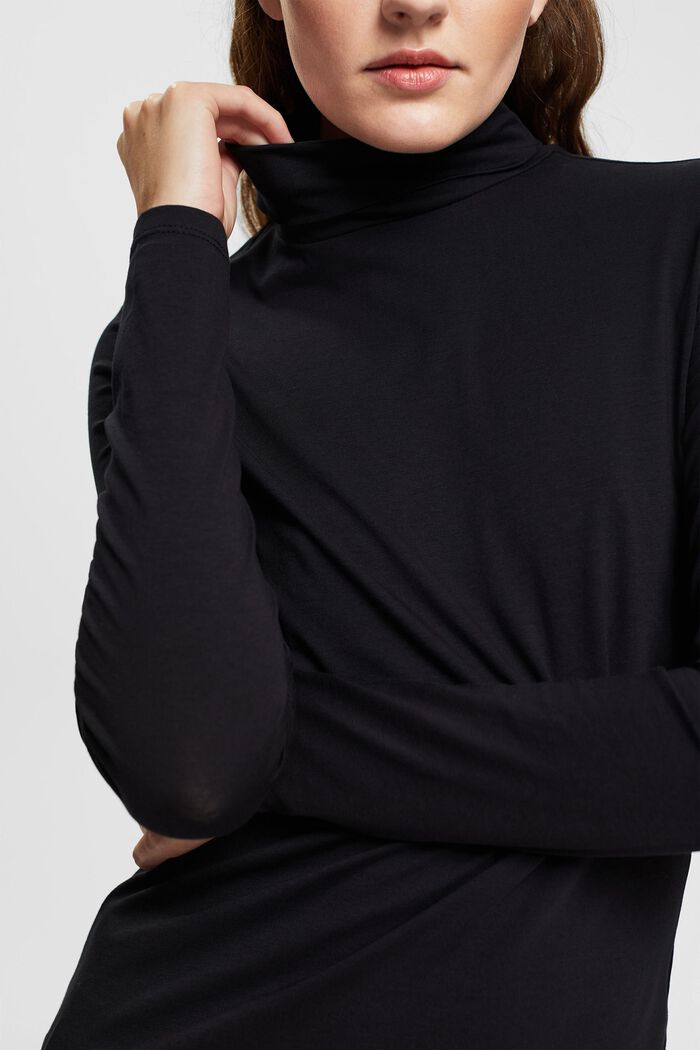 Poolokauluksellinen pitkähihainen pusero, BLACK, detail image number 0