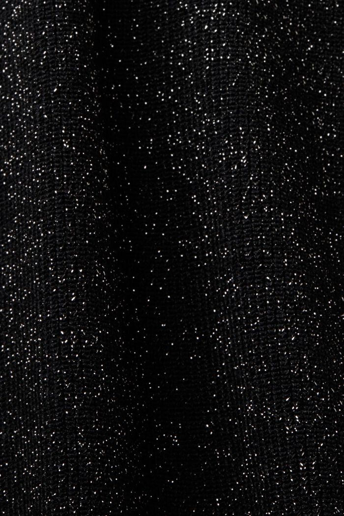 Kimaltava ribbineuleliivi, BLACK, detail image number 5