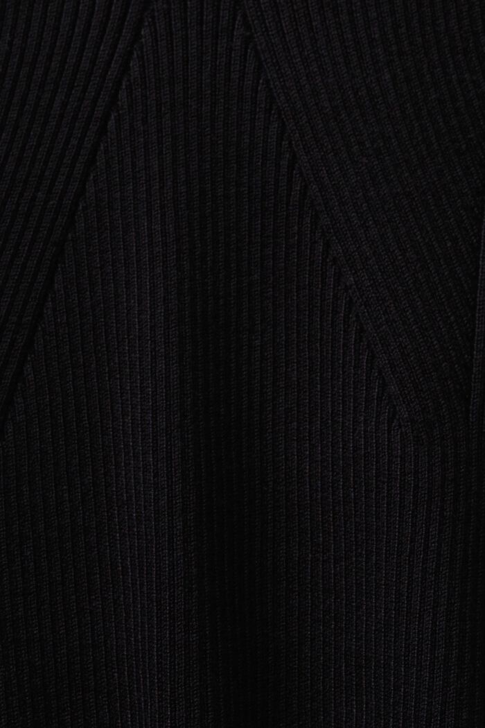 Ribbineulepusero V-pääntiellä, BLACK, detail image number 6