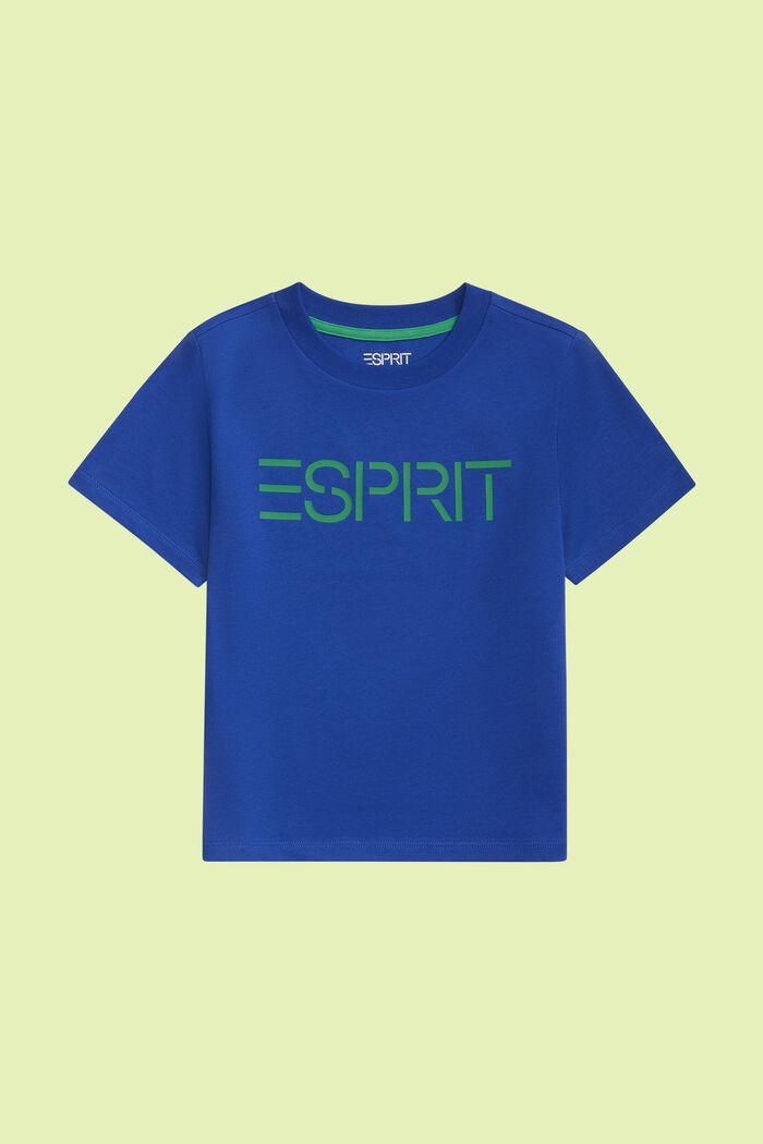 Logollinen t-paita luomupuuvillaa, BRIGHT BLUE, detail image number 0