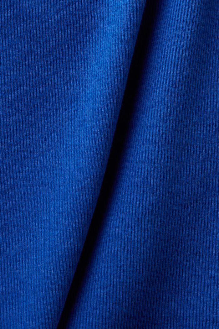 Olkapään paljastava ribbi-T-paita, BRIGHT BLUE, detail image number 4