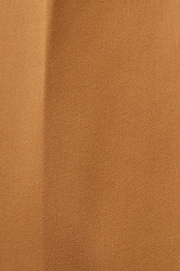 Korkeavyötäröiset chinot laskoksilla, CARAMEL, detail image number 5