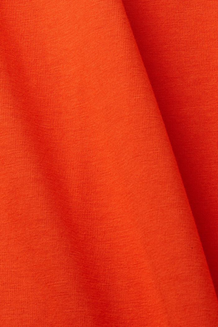 Painokuvioitu jersey-T-paita 100 % puuvillaa, BRIGHT ORANGE, detail image number 5
