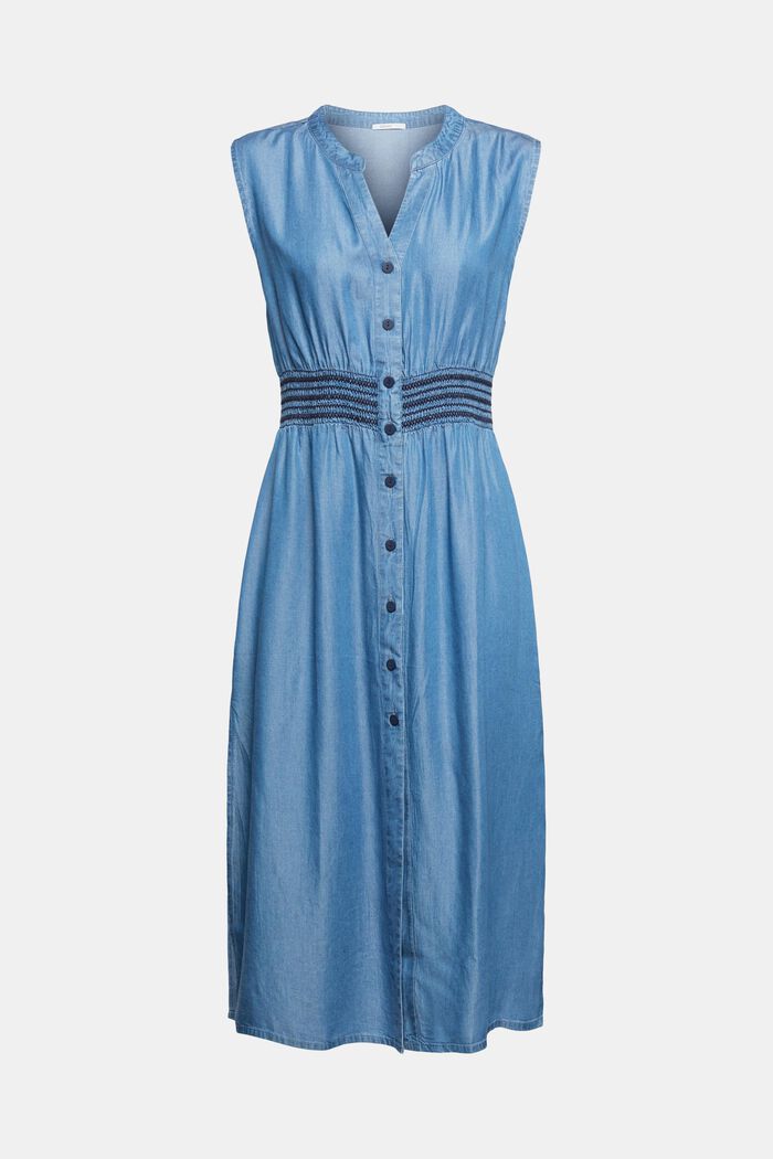 Napillinen mekko denimjäljitelmää, BLUE, detail image number 3