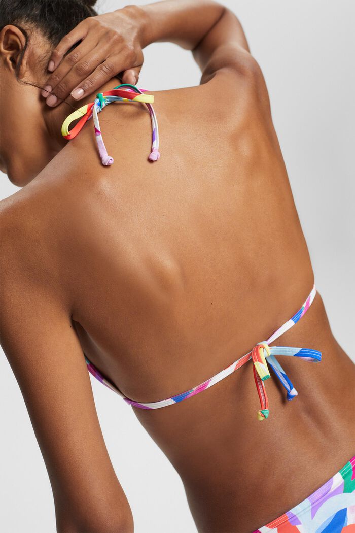 Kierrätettyä: värikäs kuvioitu bikiniyläosa, VIOLET, detail image number 3