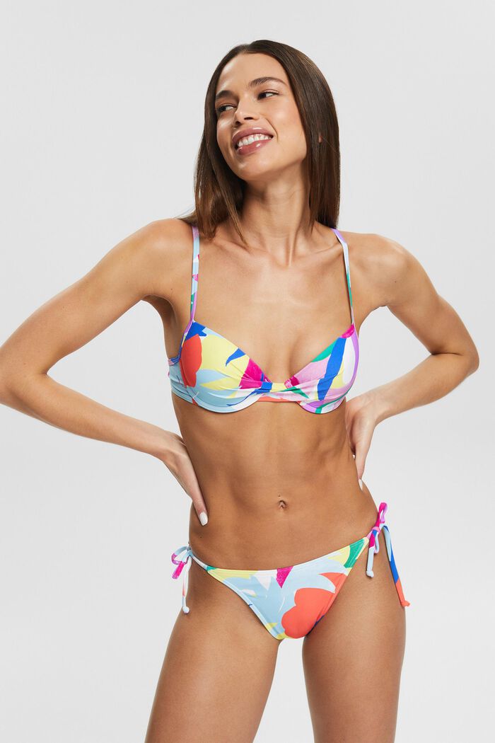 Kierrätettyä: värikäs kuvioitu bikiniyläosa, VIOLET, detail image number 0