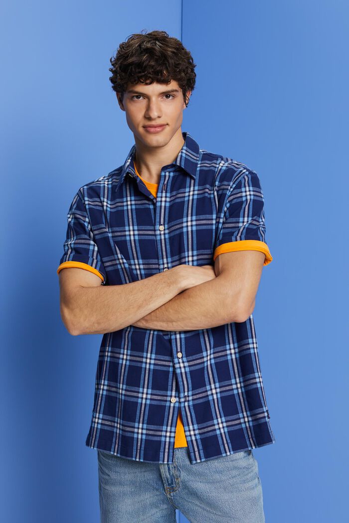 Ruudullinen, lyhythihainen paita, DARK BLUE, detail image number 0