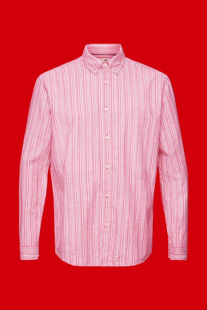 Pellavaa sisältävä, raidallinen paita, DARK PINK, detail image number 6