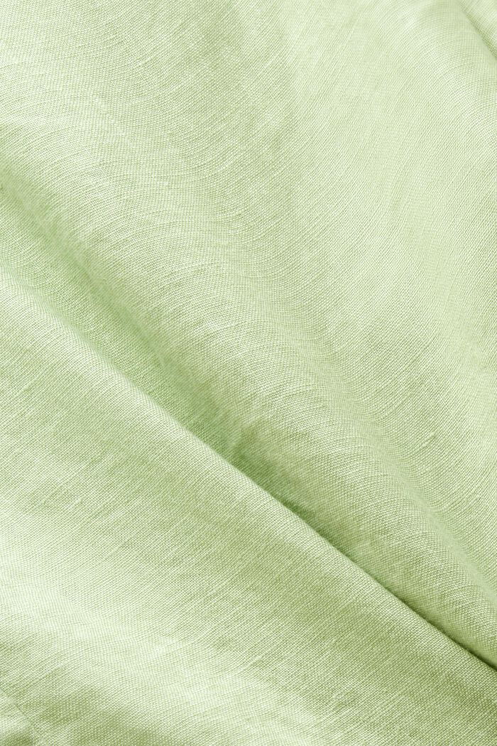 Leveälahkeiset pellavashortsit, LIGHT GREEN, detail image number 5