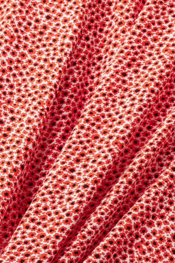Kauttaaltaan kukkakuvioitu midihame, ORANGE RED, detail image number 5