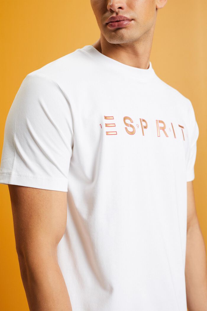 Logollinen t-paita puuvillajerseytä, WHITE, detail image number 2