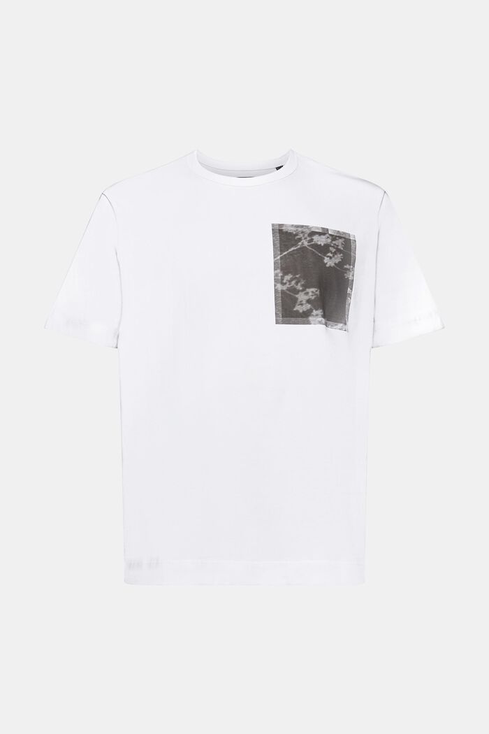 Puuvilla-t-paita, jossa printti rinnassa, WHITE, detail image number 7