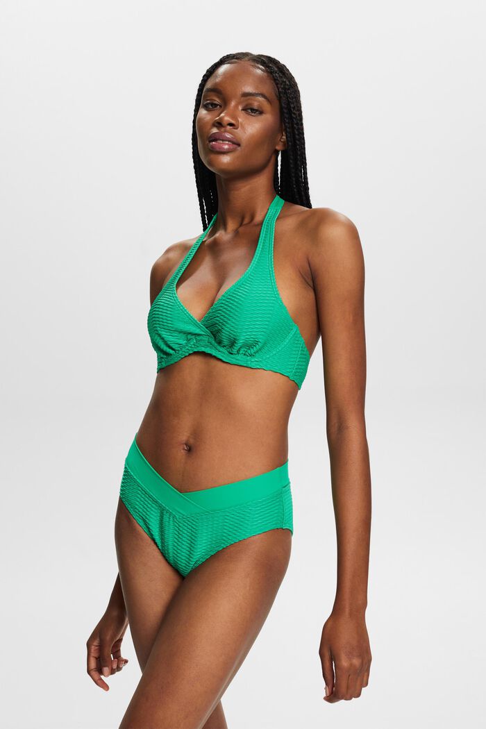 Kierrätettyä: teksturoidut bikinihousut, GREEN, detail image number 0