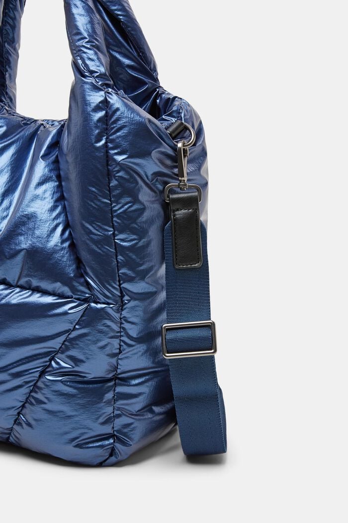 Metallinhohtoinen topattu tote bag, DARK BLUE, detail image number 1