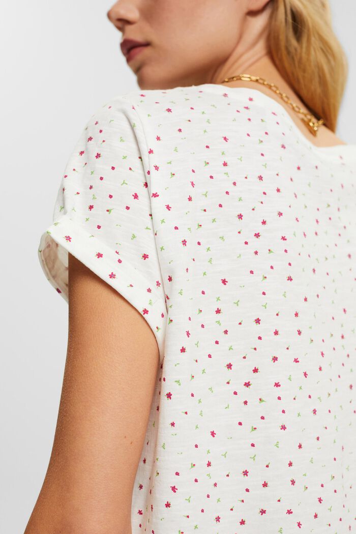Kukkakuvioinen T-paita, OFF WHITE, detail image number 0