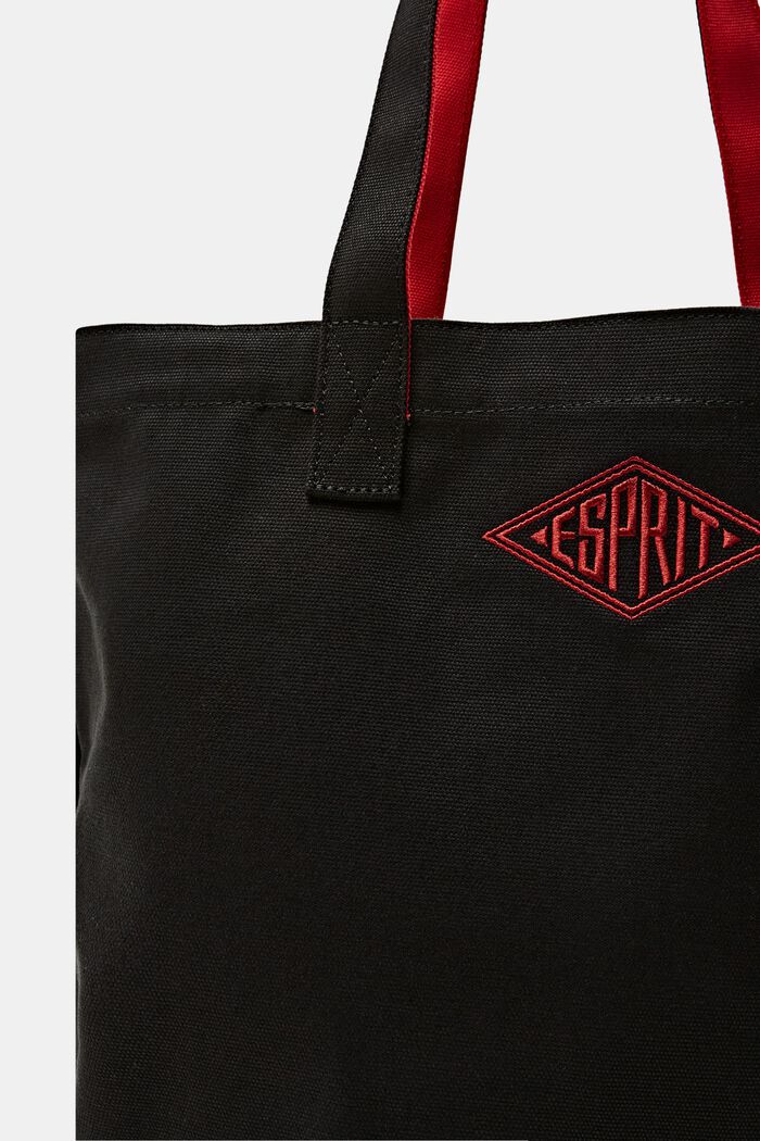 Logollinen tote bag puuvillaa, BLACK, detail image number 1