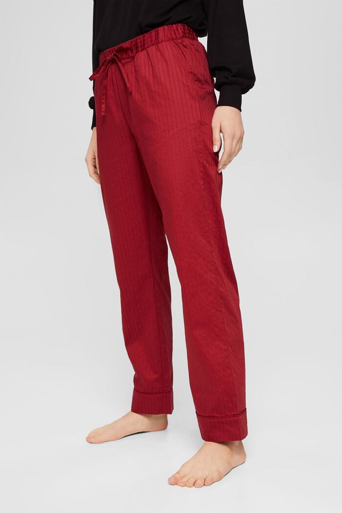 Pyjamahousut 100 % puuvillaa, CHERRY RED, detail image number 0