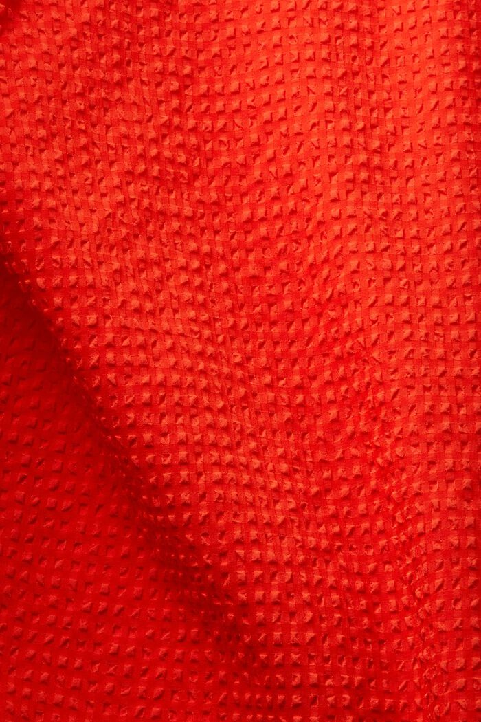 Puhvihihainen seersucker-pusero, ORANGE RED, detail image number 4
