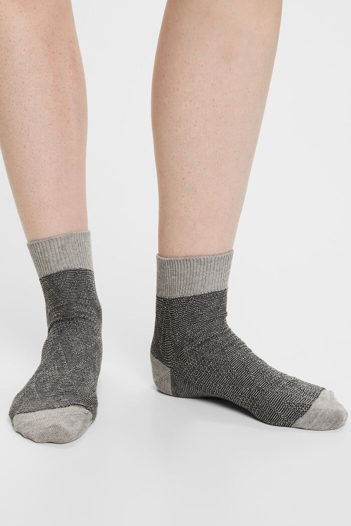 2 paria kohopintaisia sukkia, GREY, detail image number 1