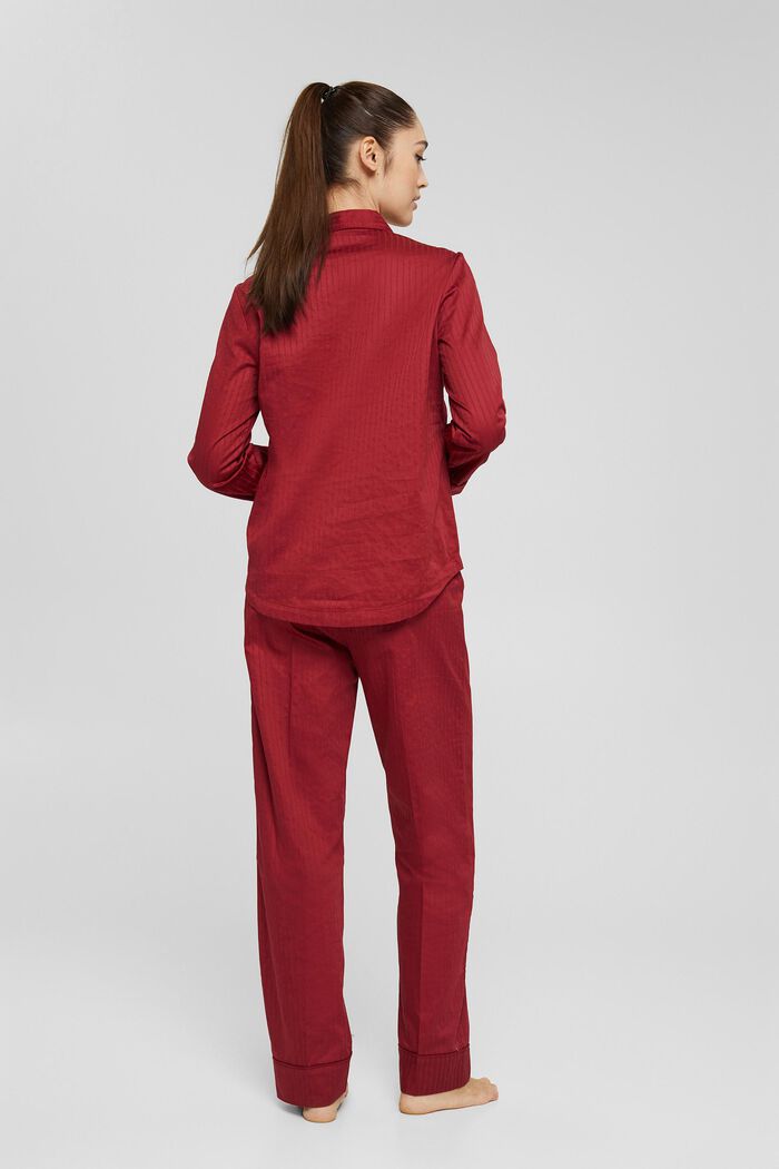 Pitkä pyjama 100 % puuvillaa, CHERRY RED, detail image number 1