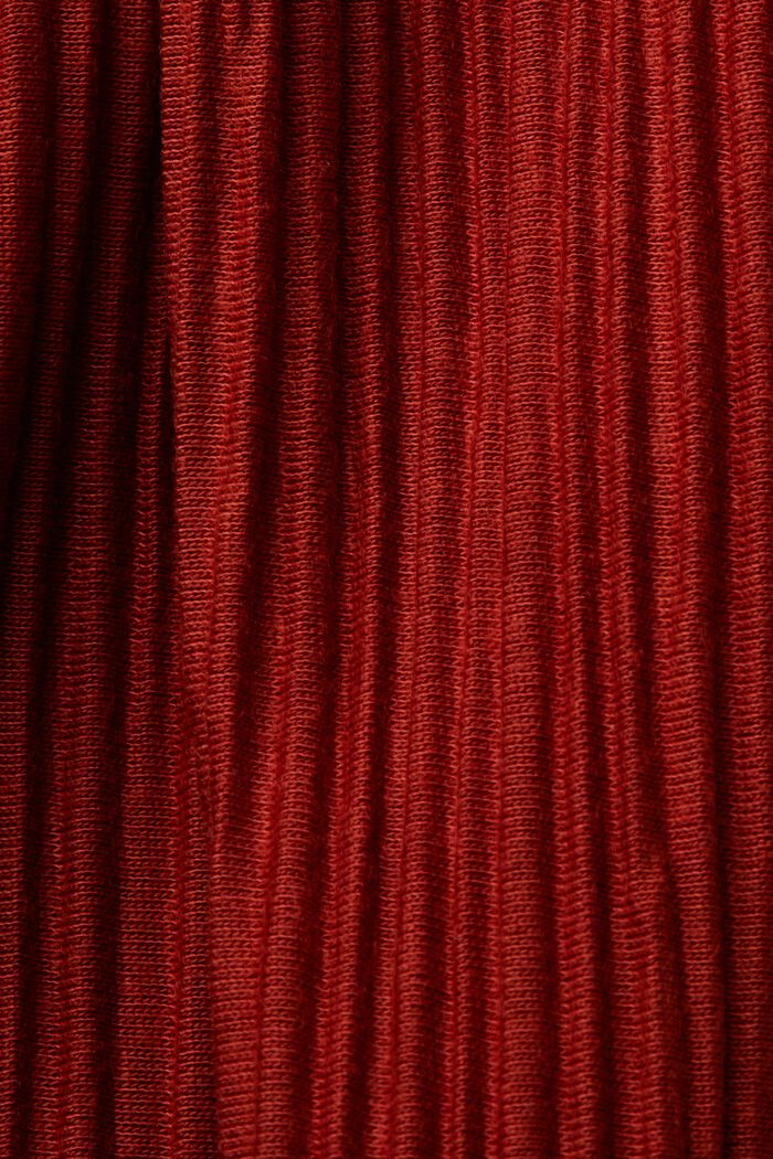 Pehmeät jerseyhousut, joissa pliseeratut laskokset, TERRACOTTA, detail image number 4