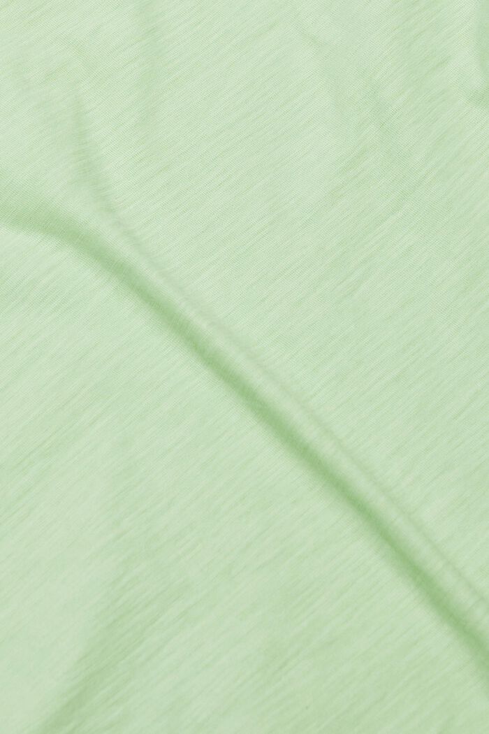 V-aukkoinen slub-T-paita, LIGHT GREEN, detail image number 5