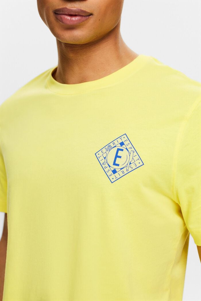 Logollinen t-paita puuvillajerseytä, PASTEL YELLOW, detail image number 3