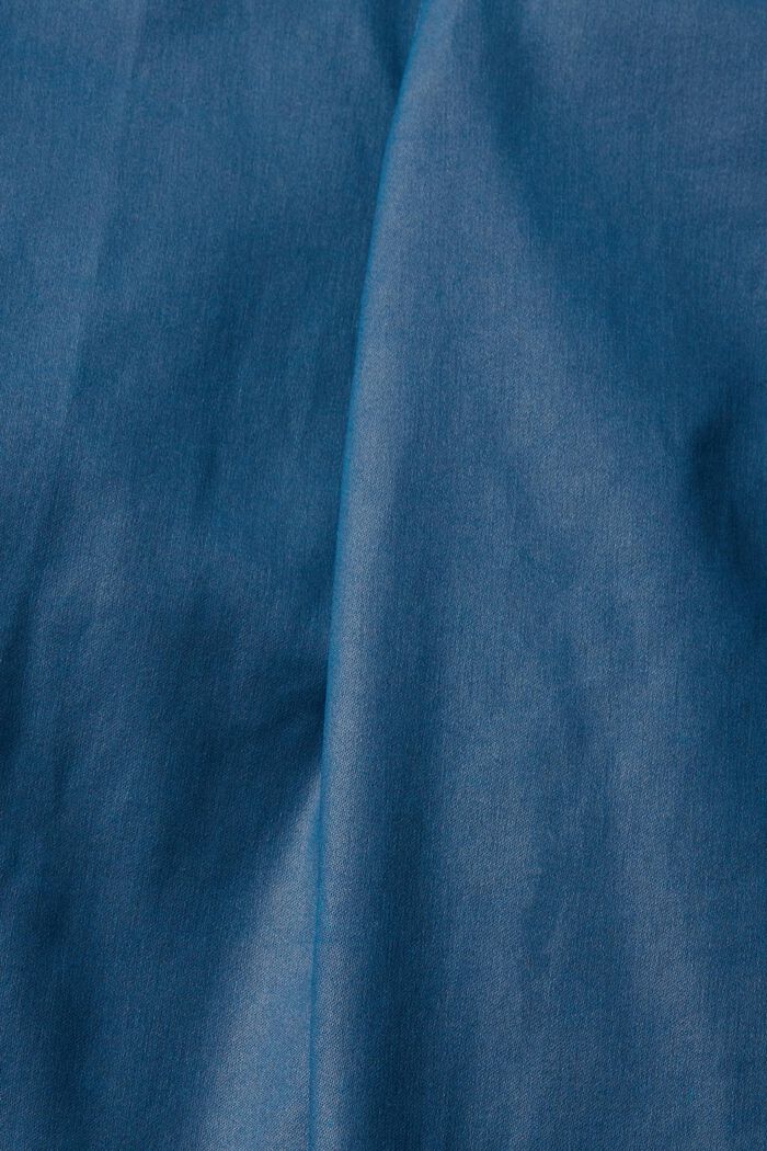 Korkeavyötäröiset slim fit -tekonahkahousut, PETROL BLUE, detail image number 5