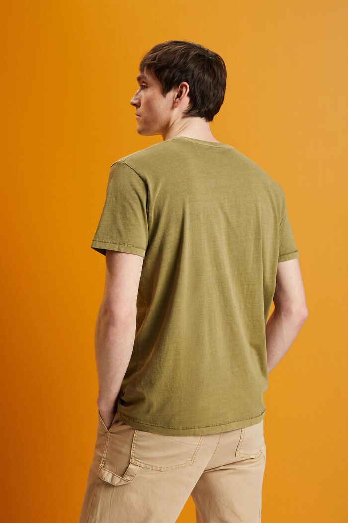 Pesukäsitelty t-paita, 100 % puuvillaa, OLIVE, detail image number 3