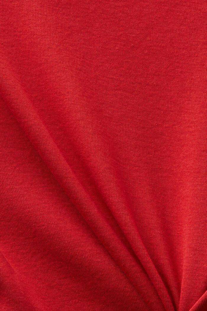 Lyhythihainen T-paita puuvillaa, DARK RED, detail image number 4