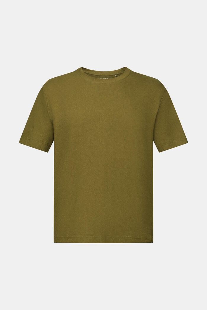 T-paita puuvilla-pellavasekoitetta, OLIVE, detail image number 5