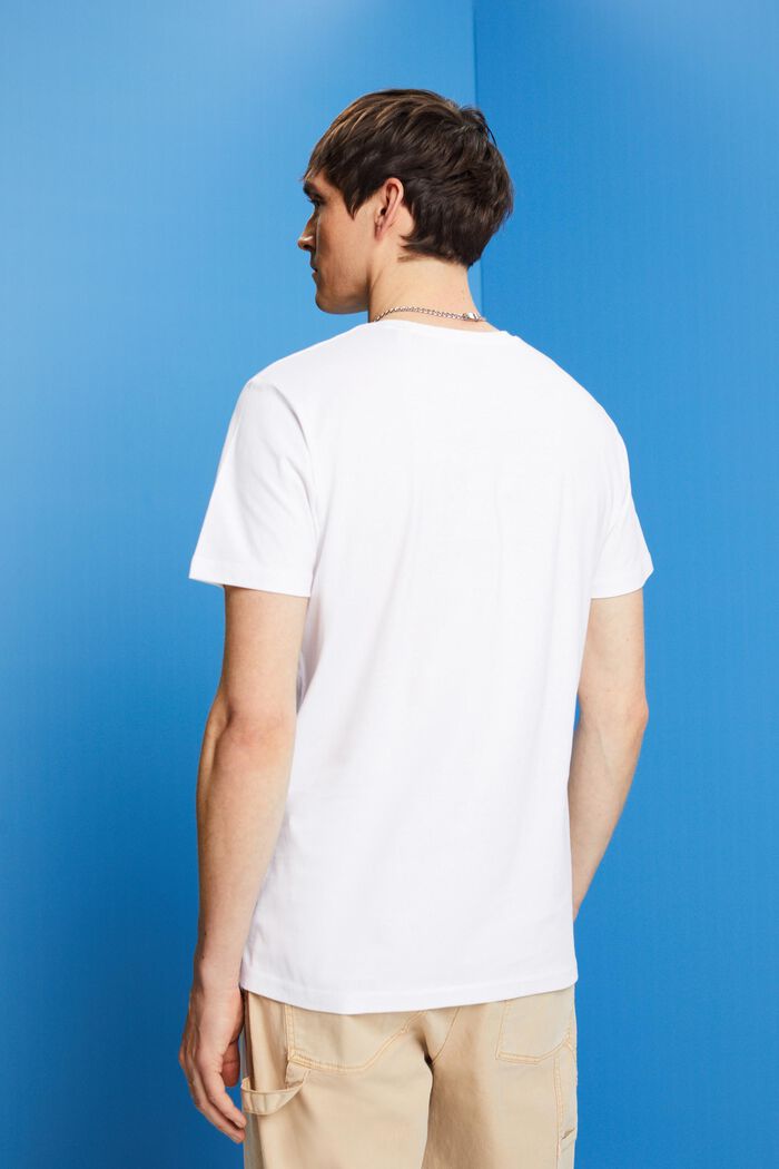 T-paita 100 % puuvillaa, pyöreä pääntie, WHITE, detail image number 3