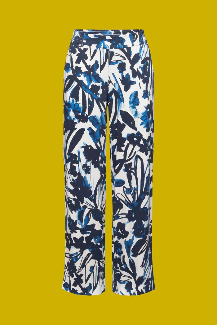 Kevyet, leveälahkeiset housut, LENZING™ ECOVERO™, DARK BLUE, detail image number 6