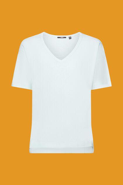 T-paita V-pääntiellä pellavasekoitetta