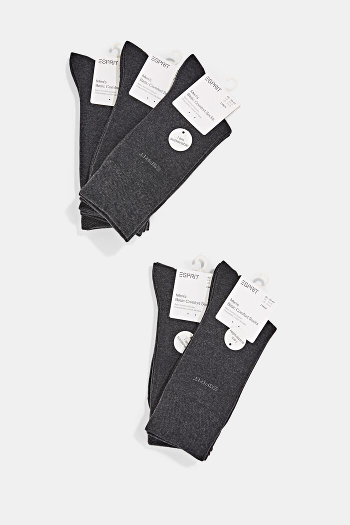 10 paria sukkia, luomupuuvillasekoitetta, ANTHRACITE MELANGE, detail image number 0