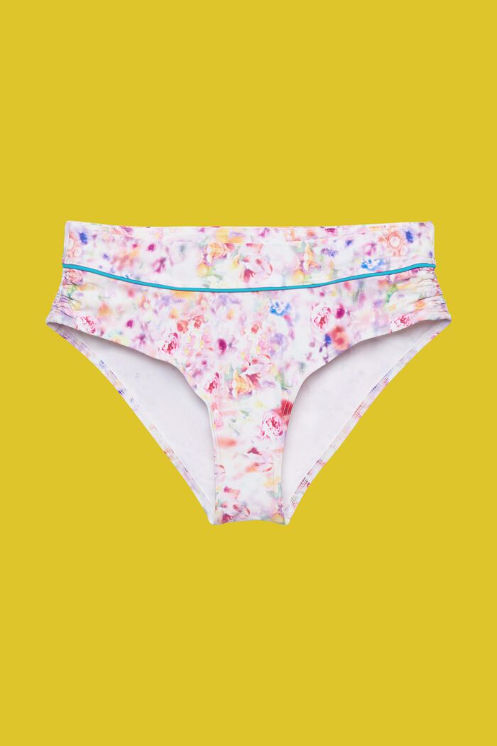 Kukkakuvioiset midi rise -bikinihousut, TEAL BLUE, detail image number 4