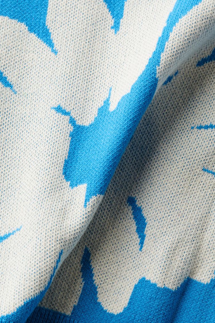 Puuvillainen jakardineulepusero, BLUE, detail image number 5