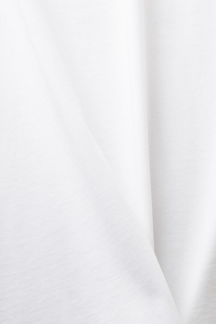 Graafinen t-paita puuvillajerseytä, WHITE, detail image number 4
