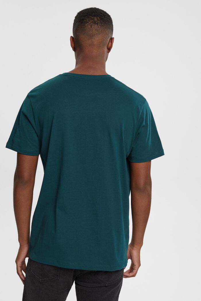T-paita, jonka rinnan kohdalla painatus, DARK TEAL GREEN, detail image number 3